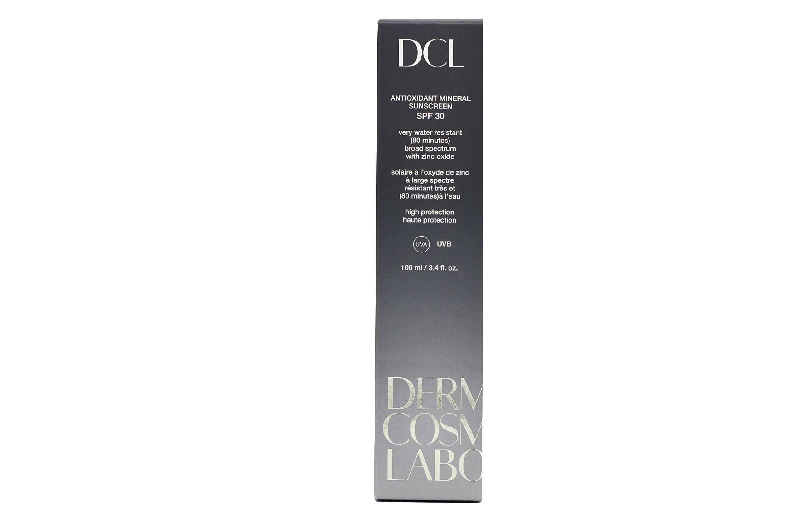 Dermatologic Cosmetic Laboratories DCL Skincare Antioxidant Mineral Sunscreen SPF 30,17.5% zinc oxide, water-resistant, Reef safe (Octinoxate & Oxybenzone Free), UVA/UVB protection, 3.4 Fl Oz