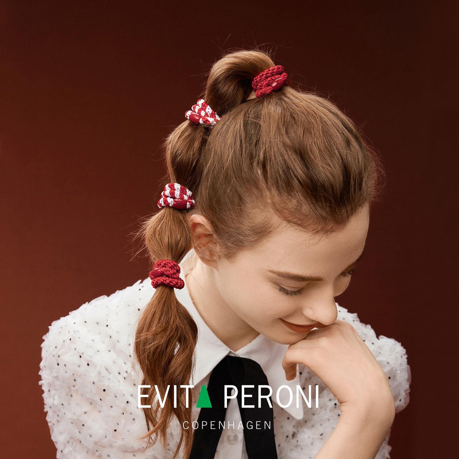 EVITA PERONI EVITA PERONI 12 Pcs Hair Ties Hair Bands for Thick and Curly Hair Ponytail Holders High Elastics No Damage No Crease Hair Accessories for Women and Girls (Black, Brown, Orange, Apricot)