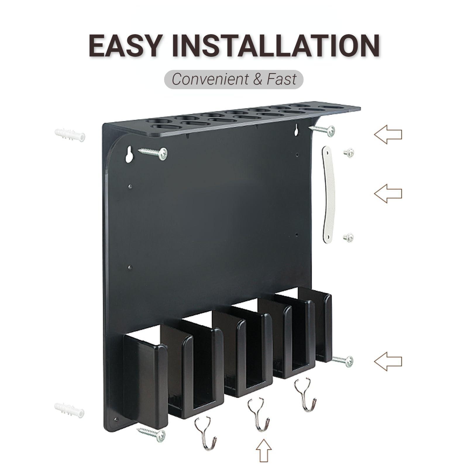 CestoMen CestoMen Clipper Holders for Barbers, Professional Wall Mount Barber Clipper Holder Organizer Hair Trimmer Scissors Storage Rack (Black)