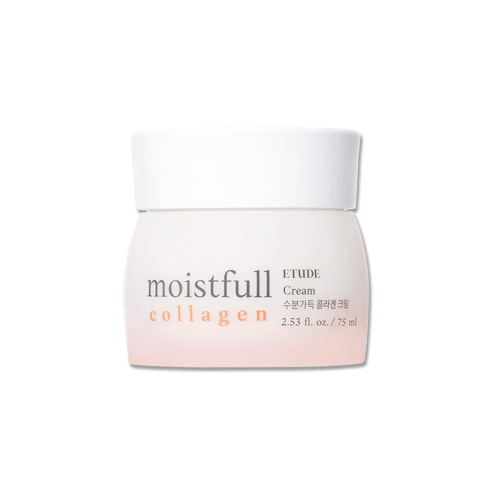 ETUDE ETUDE Moistfull Collagen Cream 2.53fl.oz(75ml) | Collagen Water Delivers Hydration To Make Your Skin Bouncy & Dewy | Soft And Adhering, Korean Skin Care, Kbeauty, Perfect for Gift