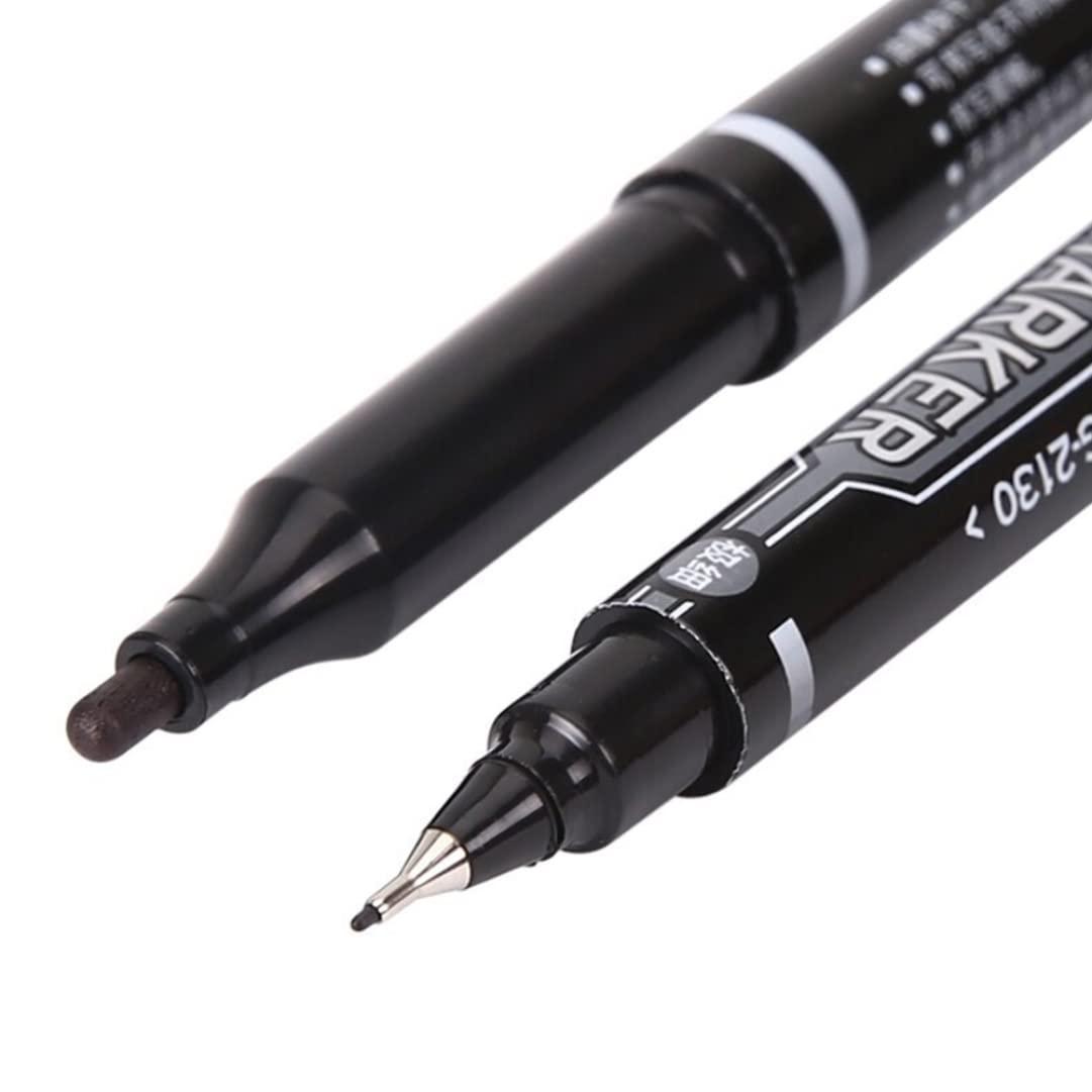 AEIOFU 10Packs Professional Body Art Pens Temporary Tattoo Marker Skin Marker Positioning Pen Permanent Makeup Body Art Beauty Tool(Black) Semi Permanent Tattoos Temporary Tattoo Pen