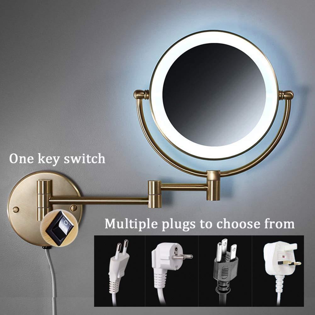 YEAHSO YEAHSO Wall Mounted Makeup Mirror Extending Folding Double Side Cosmetic Bathroom Shaving Mirror 360 Swivel & Extendable