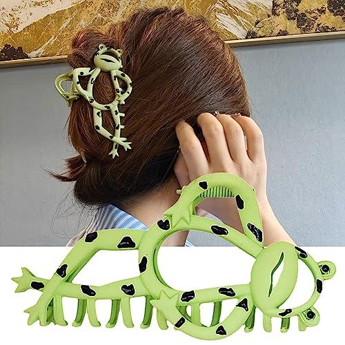 mikidoo mikidoo Cartoon Metal Hair Claw Clips Funny Frogs Hair Catch Barrette Large Hair Clips Strong Hold Hair Accessories