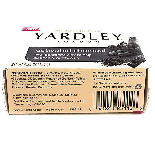 YARDLEY LONDON Yardley Activated Charcoal Bath Bar 4oz - 3 Pack
