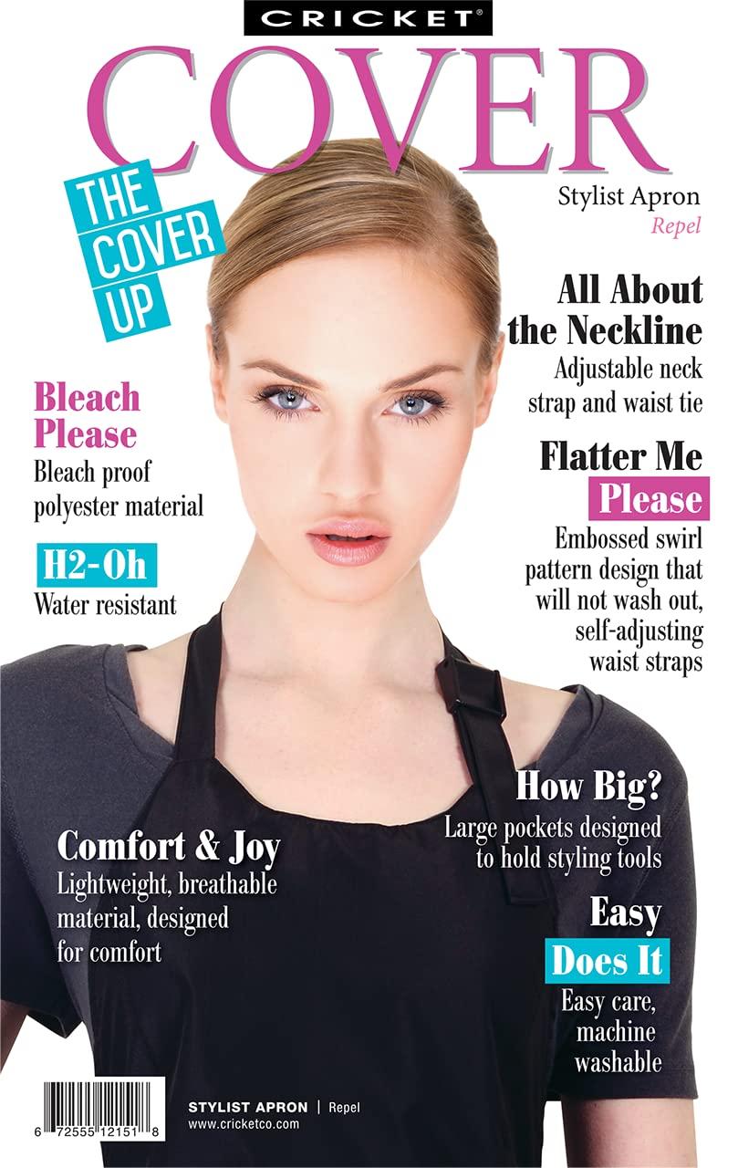 Cricket Cricket Repel Hair Stylist Apron  Water-Resistant and Bleach-Proof Polyester, Adjustable Neck and Waist Straps, Lightweight Apron with Two Pockets for Salon, Barbershop, and Hairdressers