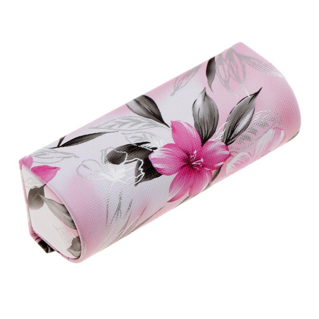 Generic SGerste Leather Lipstick Case Holder With Mirror,Chinese Traditional Flower Design Makeup Jewelry Holder Box Lip Balm Carry Case Travel - Light Pink, as described