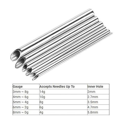 FILFEEL Stainless Steel Piercing Receiver Needle Receiving Tube Body Jewelry Holding Piercing Tool (5mm)