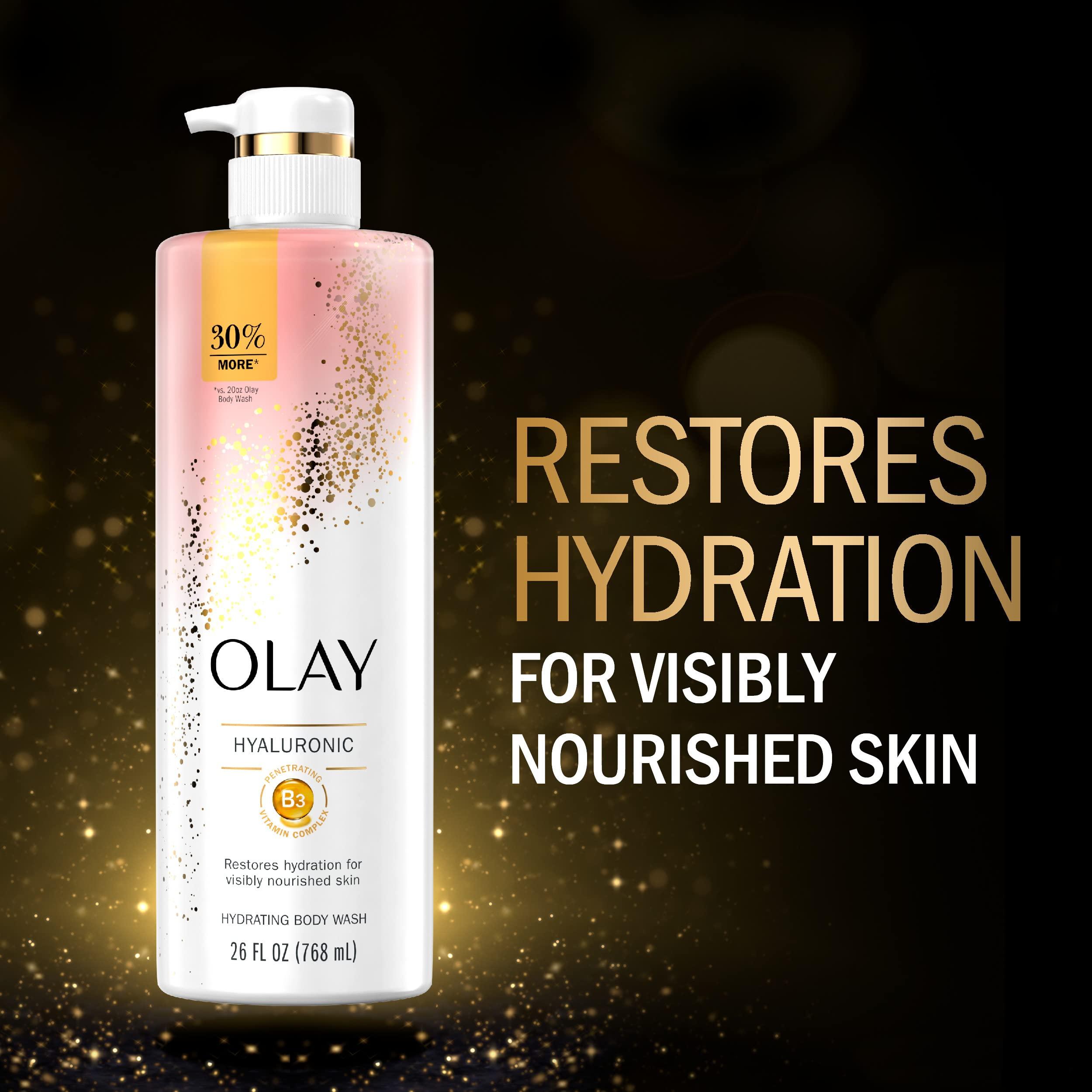 Olay Olay Cleansing & Moisturizing Womens Body Wash 4ct with Vitamin B3 and Hyaluronic Acid 26 fl oz (Pack of 4)