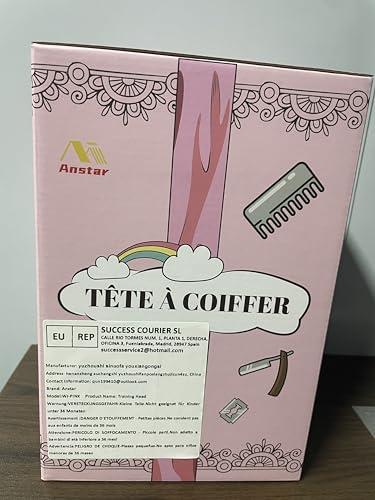 Anstar Anstar Hair Styling Doll Head for Girls Styling Head for Kids Mannequin Head with Pink Hair Doll Head for Hair Styling Braiding Cosmetology Manikin Head with Clamp Holder and Tools