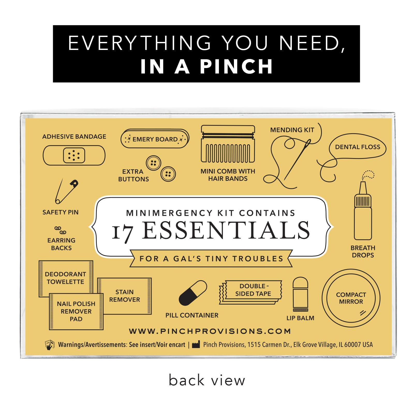 Pinch Provisions Pinch Provisions Silver Puffer Minimergency Kit, Includes 17 Travel-Sized Cosmetic Essentials, Convenient for Purses, Emergency Beauty Accessories, Gifts for Holidays & Birthdays