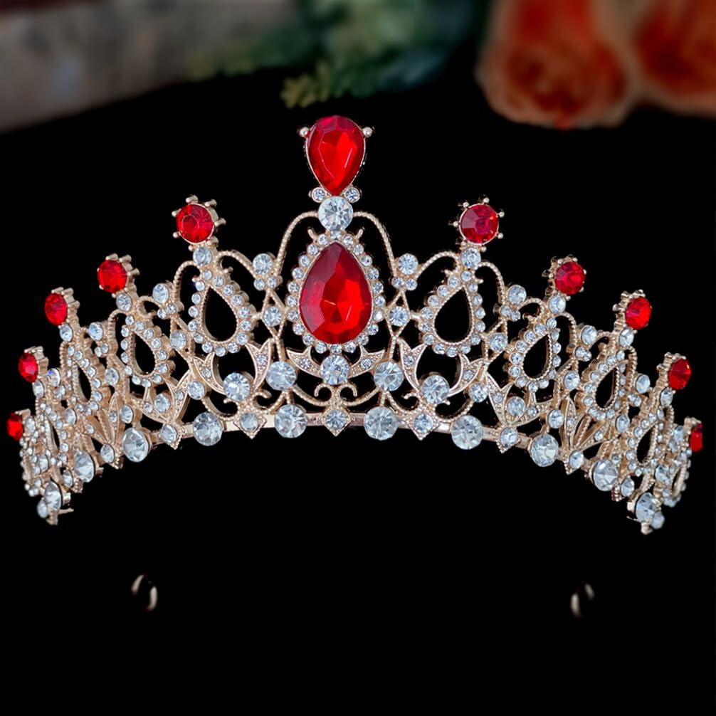 Beaupretty Beaupretty Children\'s Tiara Homecoming Tiara for Women Pageant Crown Girls Birthday Crown Costume Tiara Bridal Tiara The Crown Girls Tiara Rhinestone Bride Red Princess Headband
