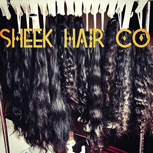 Sheek Hair Company Sheek Hair Co 14 Inch Indian Virgin Raw Human Hair Extension Hair Weave Bundles Body Wave Unprocessed Natural Light Brown to Dark Brown Color