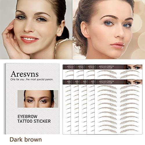 Aresvns Aresvns Eyebrow Tattoo Brown 99 Pairs!Tattoo Eyebrows Waterproof,4D Fake Eyebrows,Popular Eyebrow Shapes,Eyebrow Transfers Stickers Christmas Gift