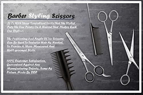 DDP DDP 4 Pairs Ice Tempered Stainless Steel Styling Hair Cutting Scissors Barber Trimming Shears 4.5" 5.5" 6.5" 7.5"