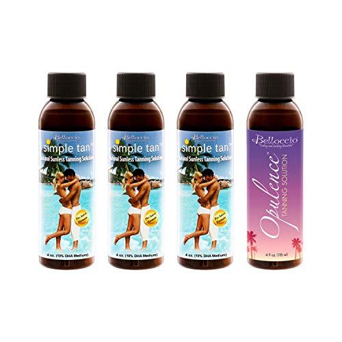 Belloccio Belloccio Master T95 High Performance Sunless Turbine Spray Tanning System; 4 Solution Variety Pack with Opulence & 8, 10, 12% DHA Simple Tan, Tent, Accessories & User Guide Video Link