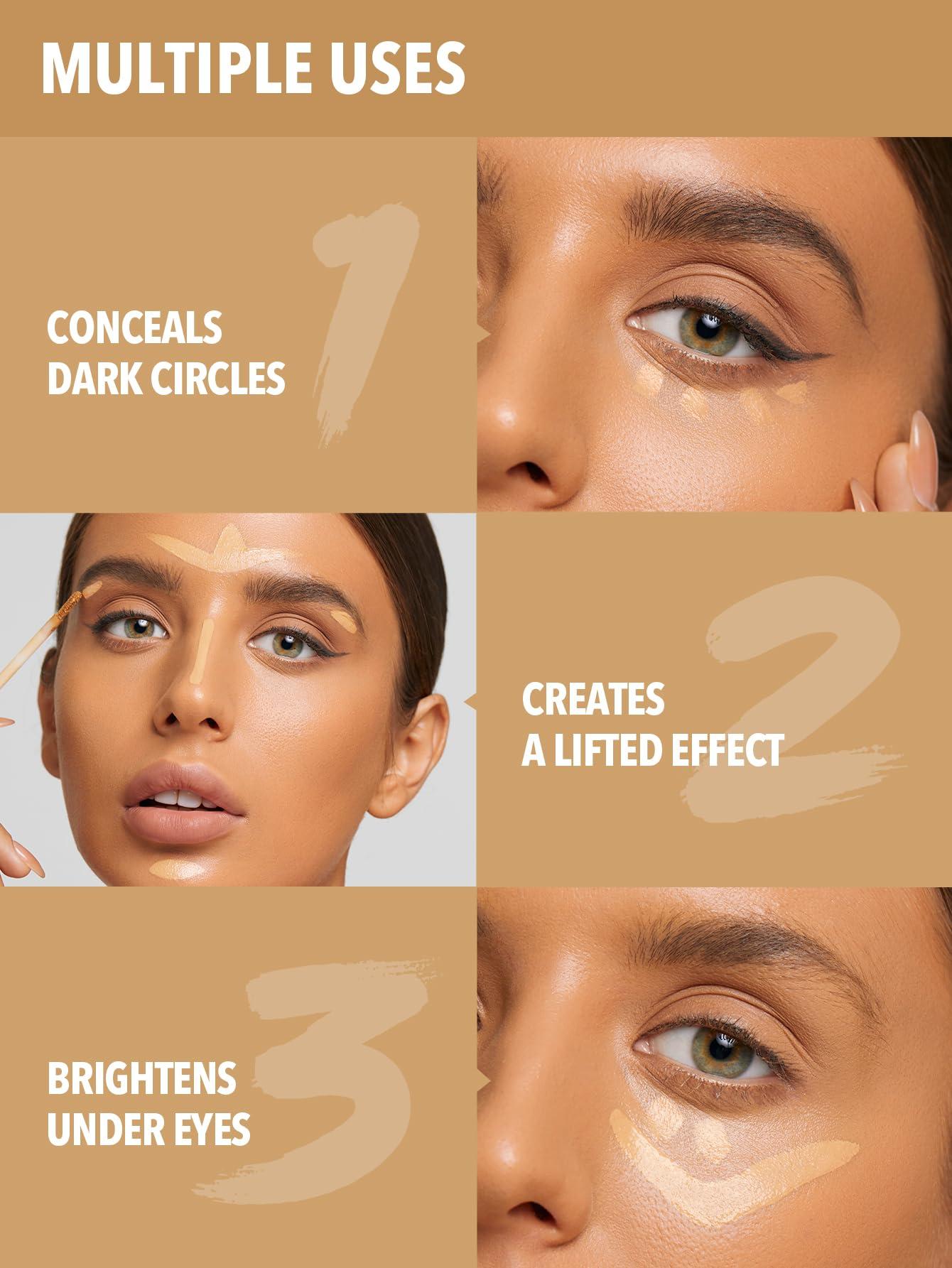 SHEGLAM SHEGLAM 12HR Full Coverage Concealer Matte Finish Concealer Stick for Under Eye and Dark Circles - Hazelnut