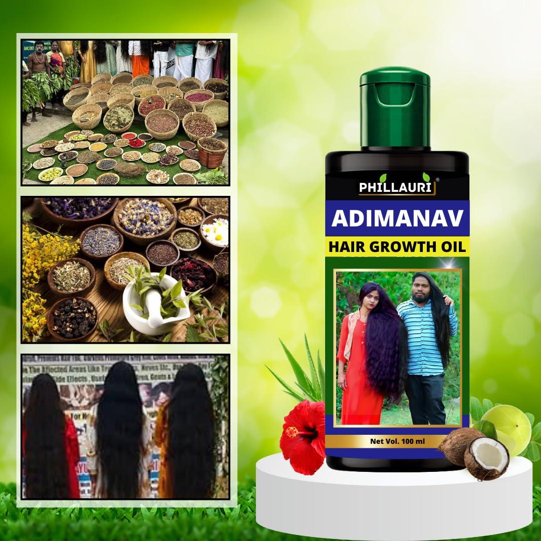 Phillauri Phillauri Adivasi Hair Oil | hair oil for dandruff control | hair oil for hair growth | for hair fall Control | with Rosemary Oil, Castor Oil, Argan Oil, Raw Batana Oil (Pack Of 5)