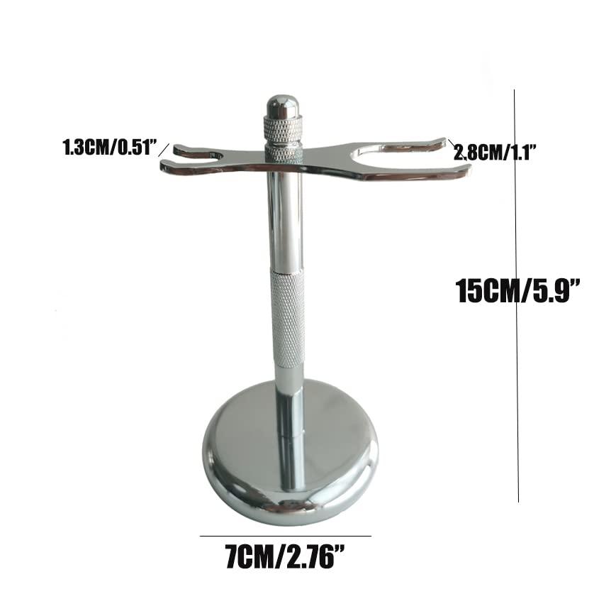 ECHOLLY 3 in1 Premium Shaving Brush Kit for Men Includes Vegan Badger Synthetic Hair Shaving Brush,Stainless Steel Shaving Soap Bowl,Heavy Safety Stand for Mens Gift (Ivory White)