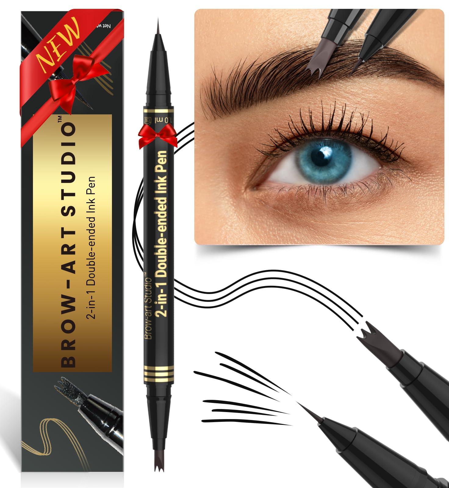 iMethod iMethod Microblading Eyebrow Pencil - Brow Pencil 2-in-1 Dual-Ended Eyebrow Pen with 3-Prong Micro-Fork-Tip Applicator & Precise Brush-Tip Creates Natural-Looking Brows, Stay on All Day, Black