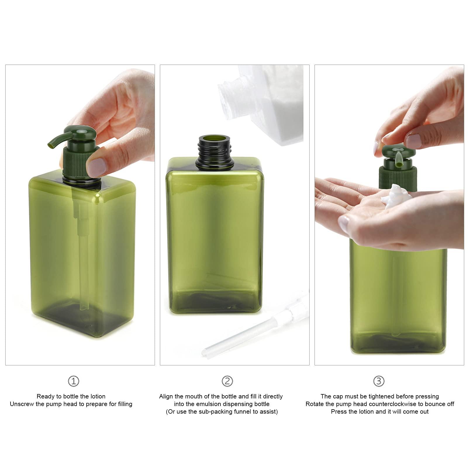 Uplory Travel Size Toiletries, Travel Bottles Thickened Bottle Body Plastic Pump Bottle Empty Leakproof Press, 3Pcs 280ml Travel Toiletry Bottles For Bathroom Vanity Kitchen Sink Travel