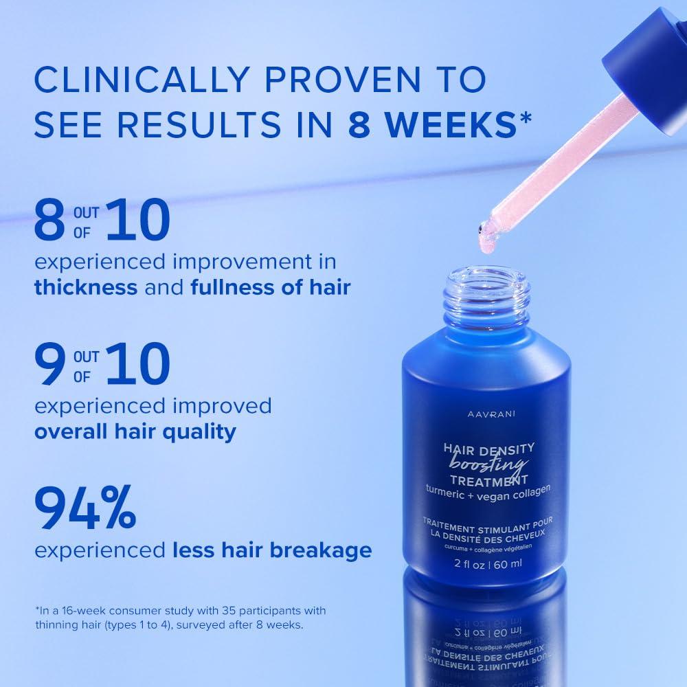 AAVRANI AAVRANI Hair Density Boosting Treatment - Ashwagandha, Vegan Collagen, And Turmeric Scalp Serum For Thicker, Fuller Hair - Vegan, Non-Greasy - 2 Fl Oz