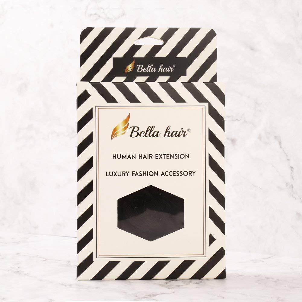 Bella Hair Bella Hair 100% Real Human Hair Scrunchie Messy Bun Hair Pieces for Women, Natural Looking Elastic Wavy Curly Up-Do Chignon Extensions (#1B Natural Black)