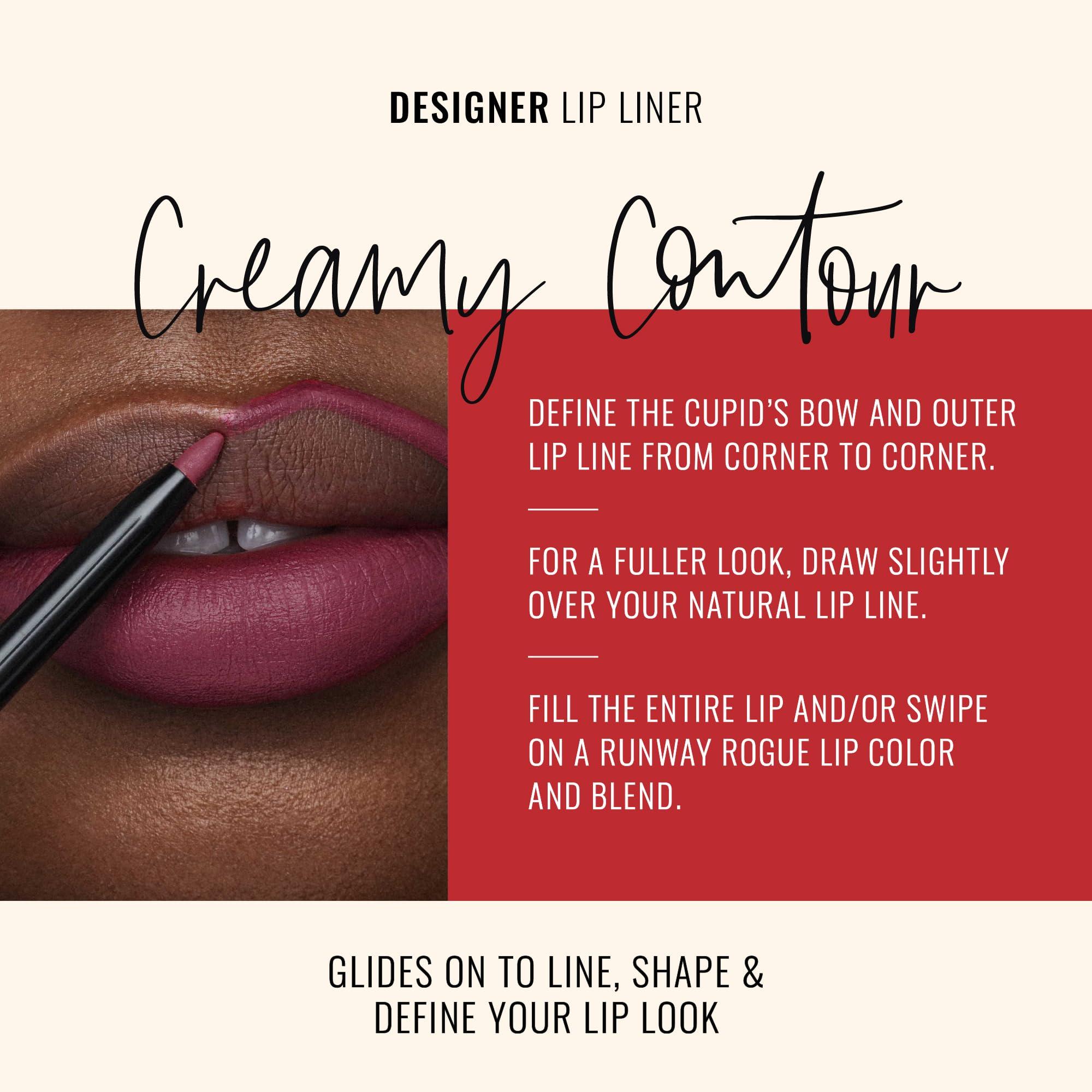 Runway Rogue Runway Rogue Designer Liner Lip Pencil, Matte Muted-Plum Lip-Liner Pencil and Lip-Liner Sharpener, Start the Show