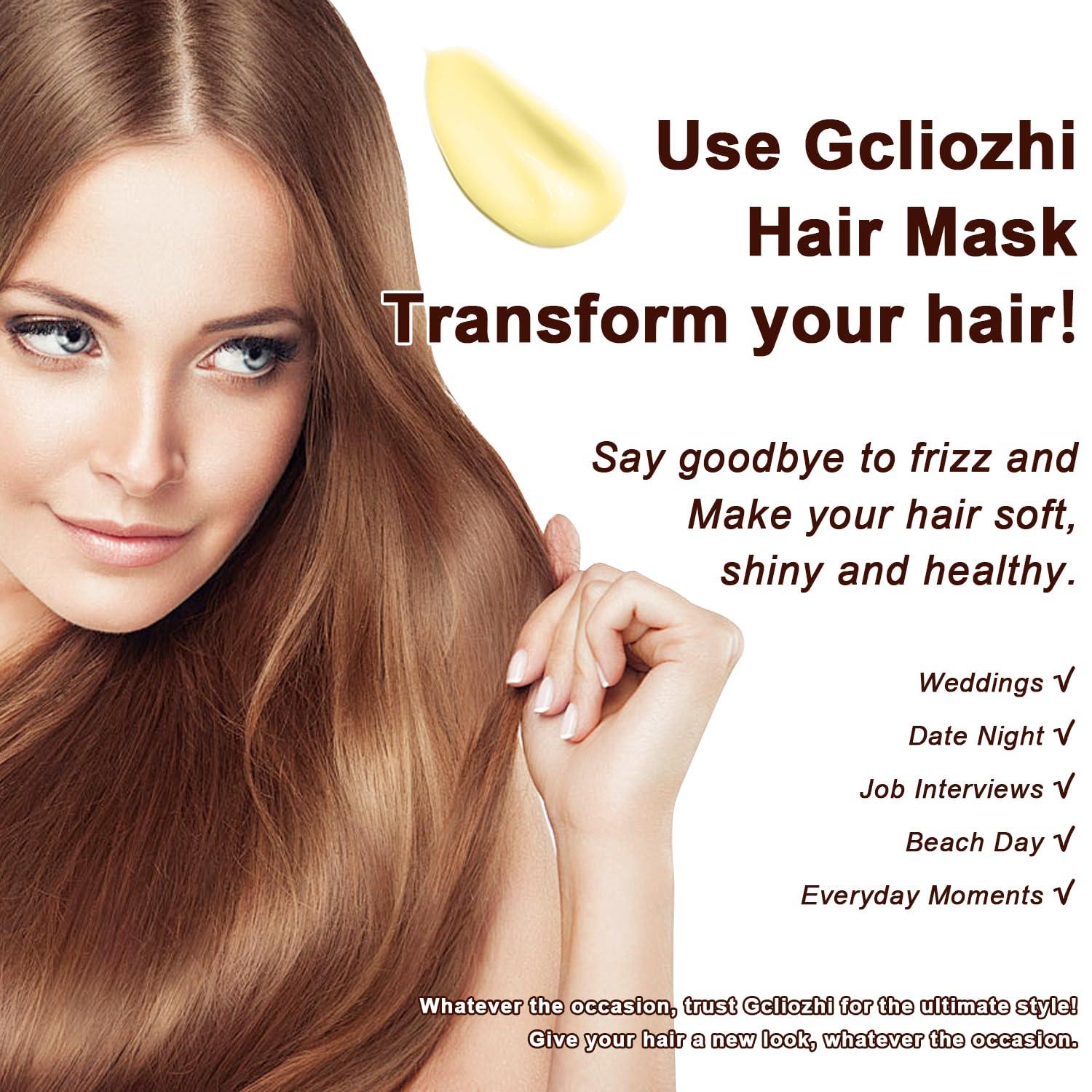 Gcliozhi Collagen Hair treatment for Damaged Hair - 500ml Hair Collagen Mask Keratin Hair Mask Protein & Coconut Oil Deep Repair Conditioning Argan Oil Treatment for Curly or Straight Thin Fine Hair (500ml)