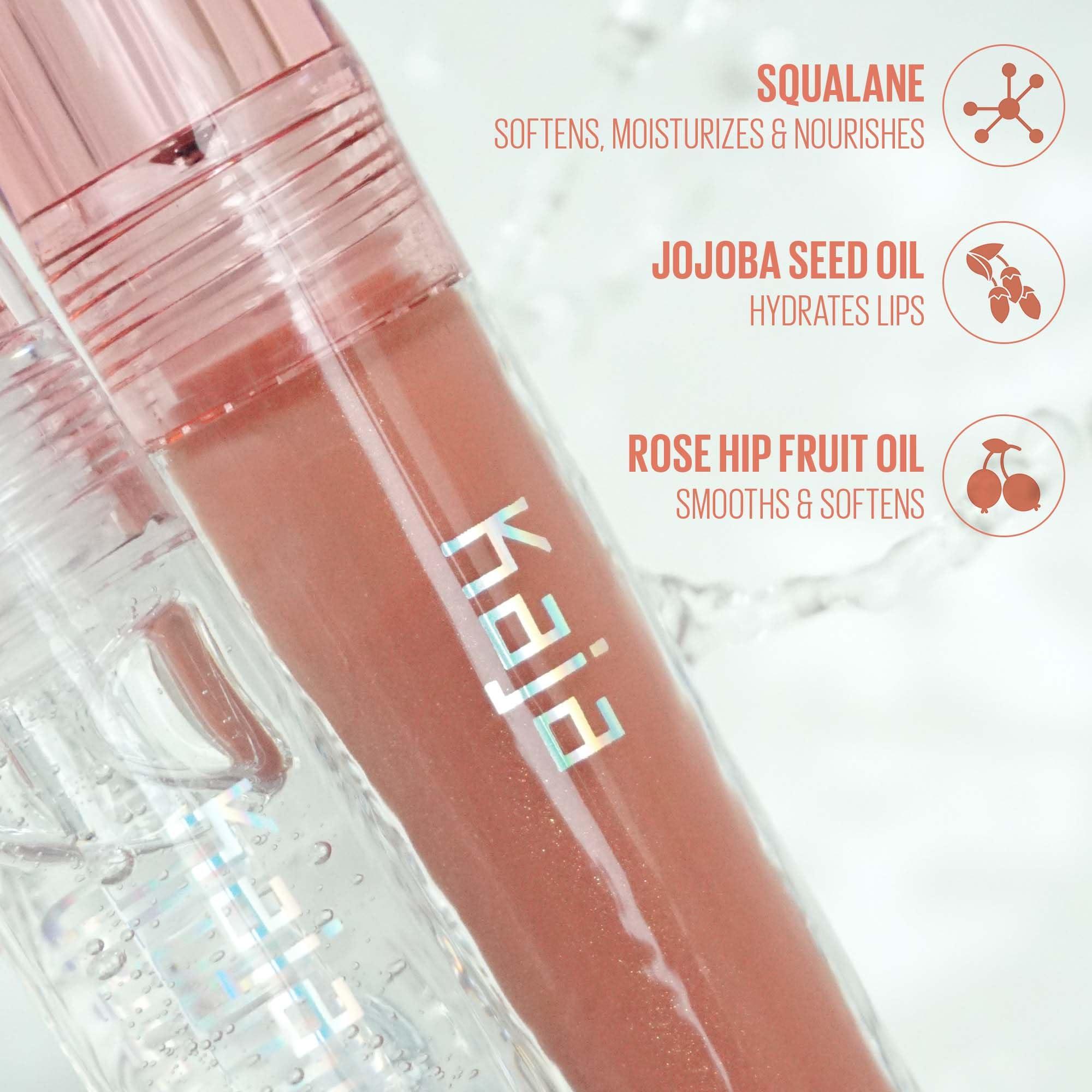 Kaja Kaja Lip Balm - Gloss Shot 01 Crystal Clear | High Shine, Non-Sticky, with Jojoba Oil, Sheer, Hydrating, Juicy, Plumper Looking, Non-irritating, Shea Butter, Nourishing Treatment, 0.14 FL Oz