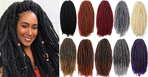 BYKSVIOC Afro Kinky Twist Crochet Hair Braids Marley Braid Hair 24inch Senegalese Curly Crochet Synthetic Braiding Hair (6Packs,#1B)