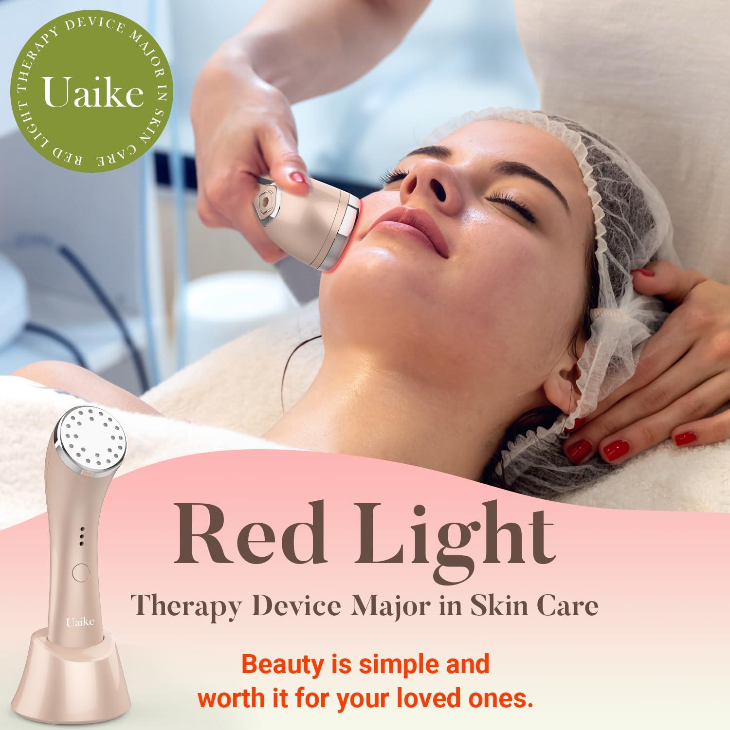 Uaike Red Light Therapy for Face - Uaike LED Red Light Therapy Device for Face - Skin Tightening Machine for Anti Aging,Wrinkle Removal,Face Lift,Skin Rejuvenation - Face Massager for Face