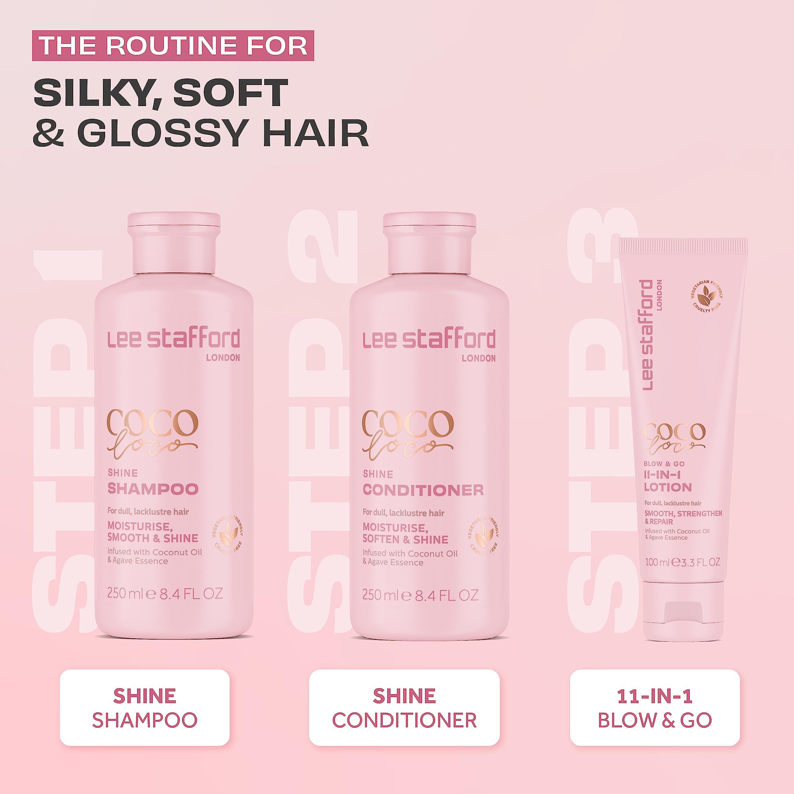 Lee Stafford Lee Stafford Blow Dry Hair Lotion | Coco Loco Collection - 11-in-1 Leave In Styling Cream, Heat Procectant & Hyrdates Hair with a HIgh Shine Finish, Coconut Scented, Curls or Sleek Styles, 3.3 Fl Oz