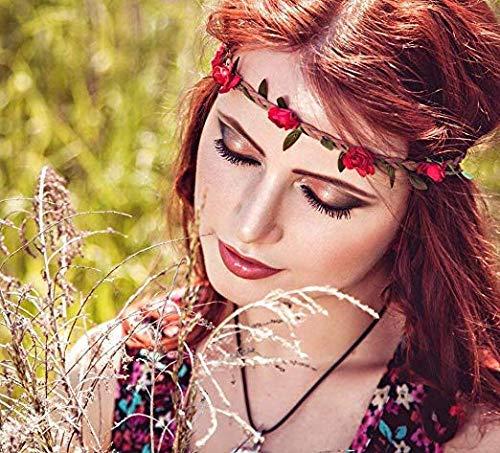 G Ganen G Ganen Set of 12 Mix Color Mini Flower Crown Headband /Halo/ /Edc /Hippie Flower Headband /Garden Party / Wedding (12 PCS) by Mhysa