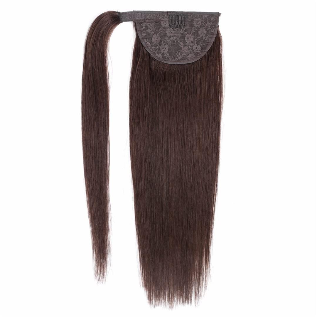 FInspiational 100% Human Hair ponytail Brazilian Straight Remy Wrap Around ponytail Clip In Horsetail Wig Extension 150G 120G P4-22 24inch 100g 6 Months With Proper Care