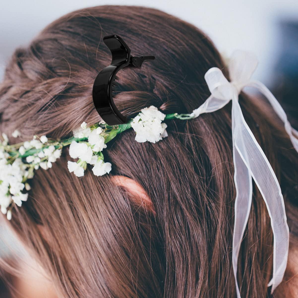 SOLUSTRE SOLUSTRE 2pcs Round Toothed Hair Black Hair Clips Hair Combs for Women Round Hair Clip Styling Hair Clips Ponytail Claw Clip Updo Ponytail Clip Claw Clips Toothed Hair Clip Girl Miss Holder