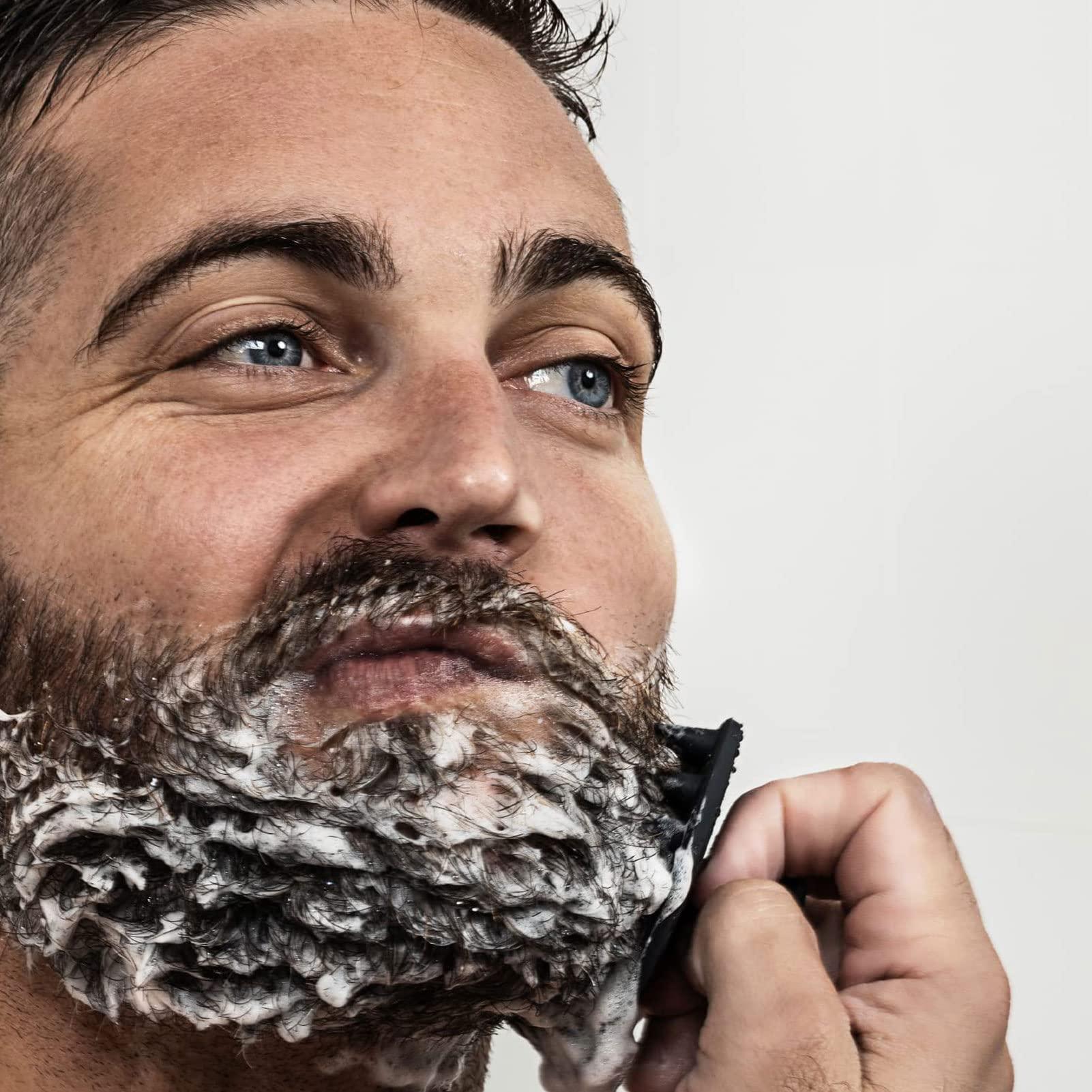 Diydeg Silicone Beard Scrubber for Men, Facial Hair Exfoliator & Brush, Deep Cleans, Unclogs Pores, Promotes & Removes Beardruff, Face Scrubber Exfoliator Face Brush (Black)