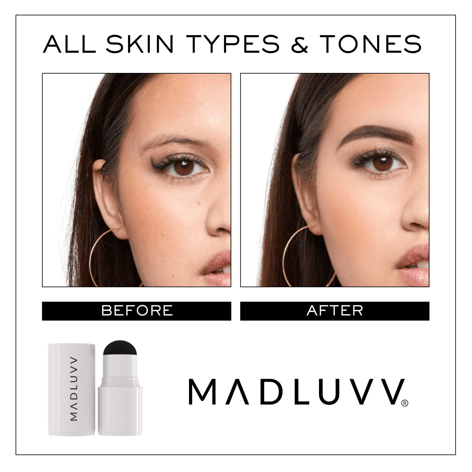 MADLUVV MADLUVV Brow Stamp Refill* - Color Stamp for Brows & Root Touch Up for Women & Men, Instantly Conceal Hair Loss, Grey Hair, Thinning Hair with Stain-Proof/Smudge-Proof Powder Formula (Brunette)