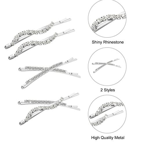 YISSION YISSION 200 Pcs Mini Hair Clips + 16 Pieces Fancy Rhinestone Bobby Pins