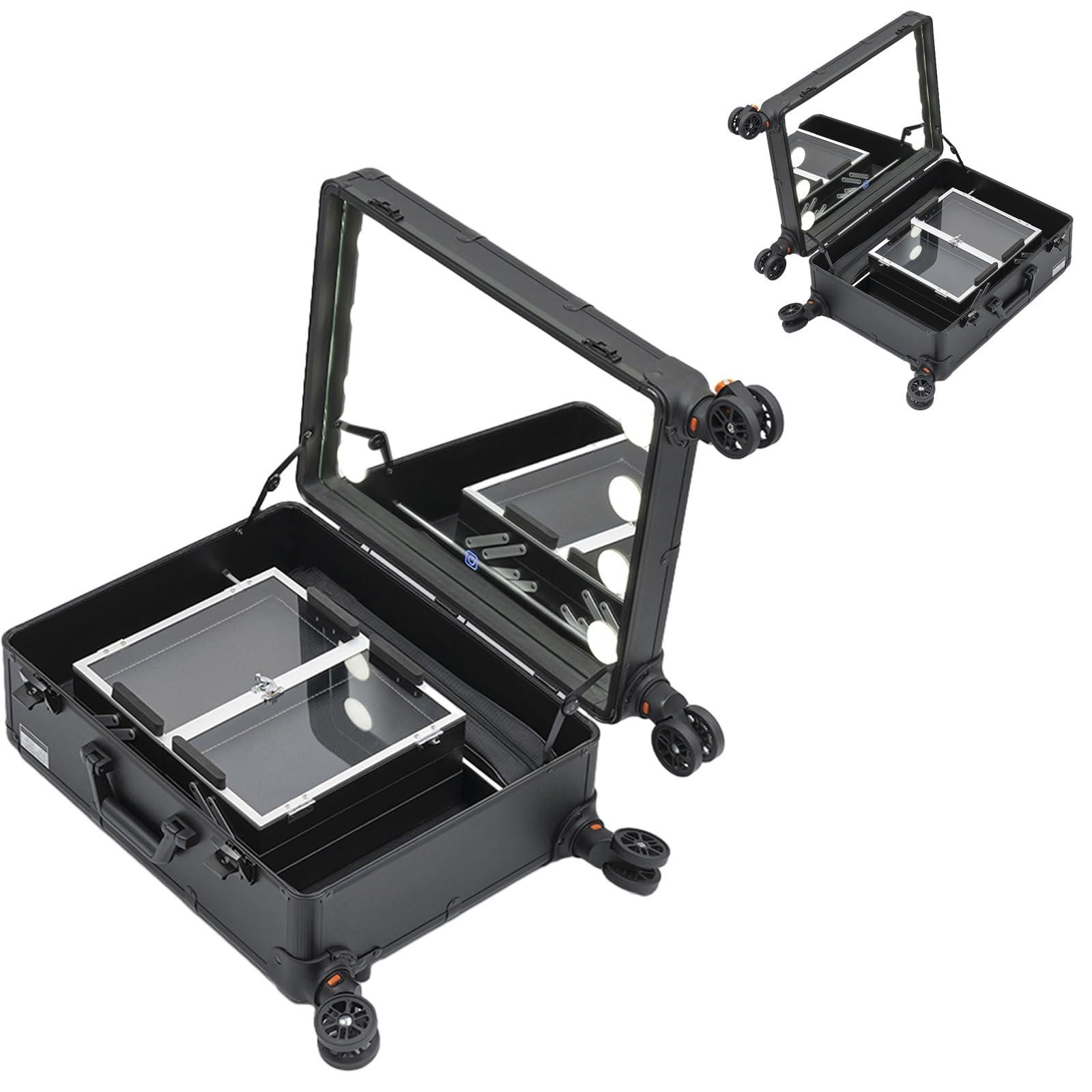 ROFBIHG Makeup Train Cases Beauty Cosmetics Rolling Case Professional, Makeup Trolley Beauty Case On Wheels, Storage Organiser Large Space Travelling Trolley Box, Large Capacity Multifunction Box ( Size : C )