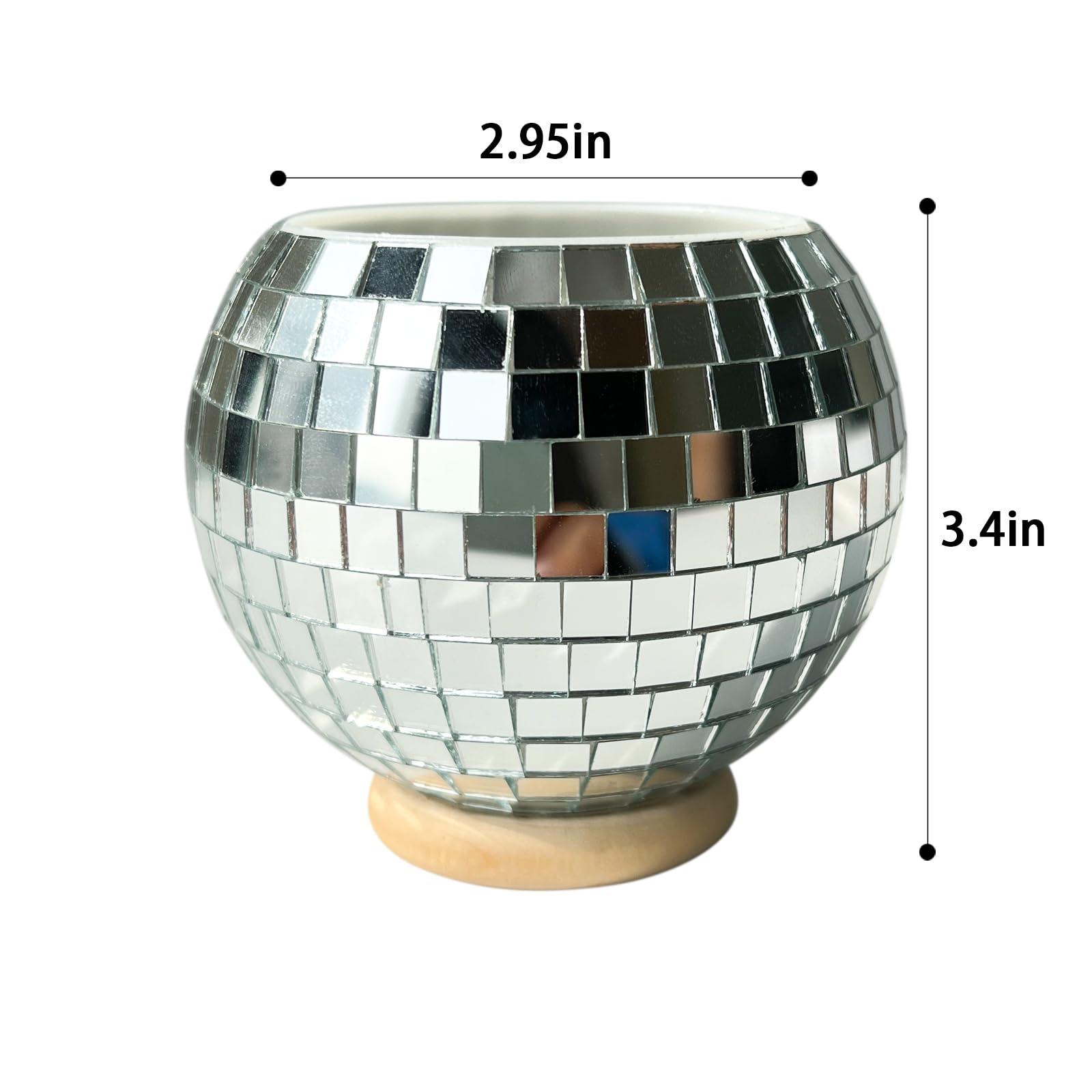 FlidRunest FlidRunest Disco Makeup Brush Holders Organizer, Mirror Ball Cosmetic Brush Holder, Cosmetic Brushes Cup Holder, Reflects Light, Unique Storage Holder for Bathroom Counter, Dresser, Bedroom