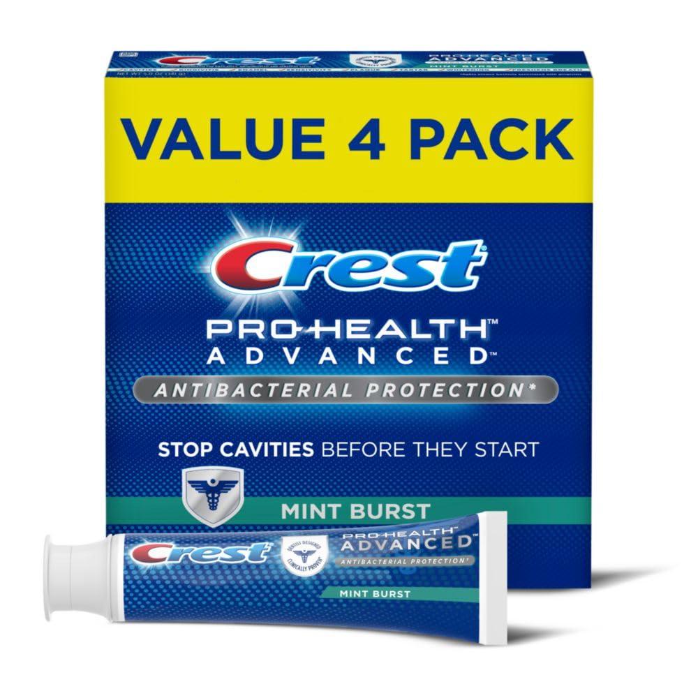 Crest Crest Pro-Health Advanced Antibacterial Protection Toothpaste, Crest Toothpaste, Crest Pro Health Toothpaste - Pack of 4, 5 Oz Tubes