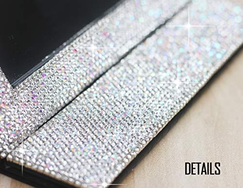 Bestbling Bestbling Bling Portable Mirror Folding Travel Vanity Mirror with Desktop Standing Makeup Mirror for Cosmetics Beauty (Black)