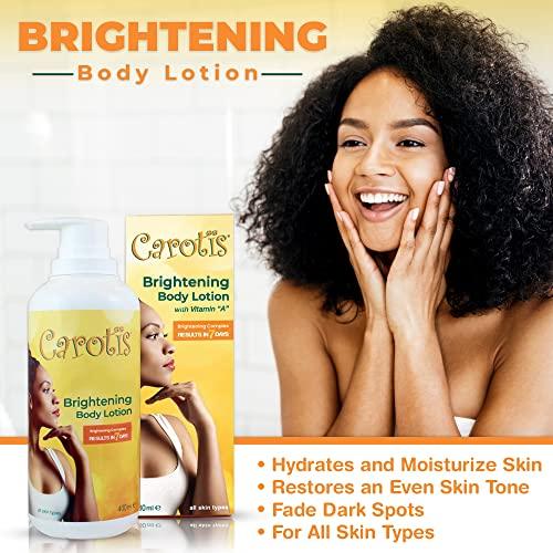carotis Carotis, Skin Brightening Lotion - 13.5 Fl oz / 400ml |For Body, Knees, Elbows, Hands, with Carrot Oil and Vitamin A