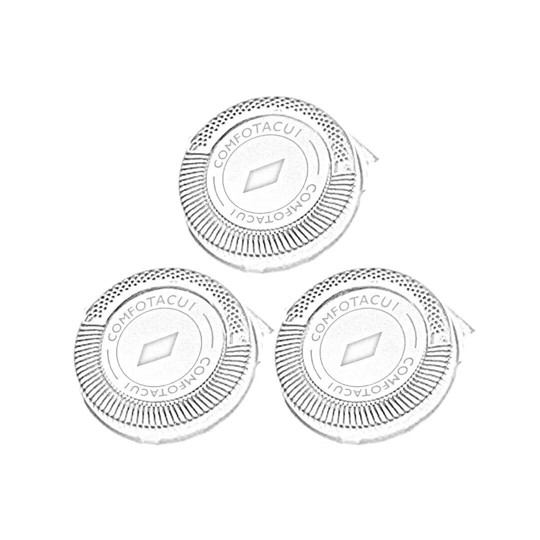 JRSHOME JRSHOME JRSMART 3Pcs Shaver Replacement Heads Compatible for Phi&lips Norel&co HQ6 Quadra Action Shavers 7886XL, 7885XL, 7867XL, 7866XL, 7865XL, 7864XL Models