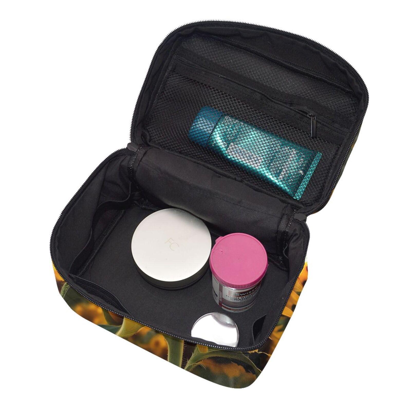 LaMaMe LaMaMe Farm Sunflower Travel Cosmetic Bag Travel Toiletry Bag Cosmetic Bag For Men And Women, Suitable For Cosmetic Toiletries