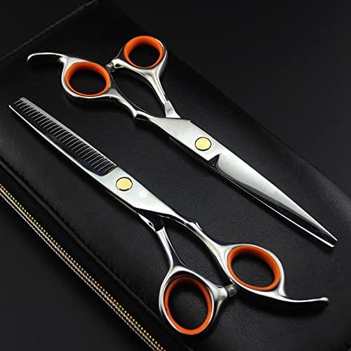 ZZYY Hair Cutting Scissors, Professional japan 440c 6 inch hair scissors set cutting barber haircut hair scissor thinning shears hairdressing scissors BY ZZYY (Color : Set)