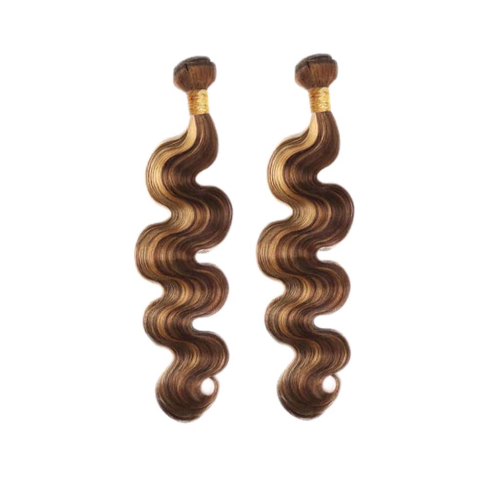 ZevPiul Ombre Blonde Bundles Human Hair Highlight Human Hair Bundles 2 Tone Honey Blonde Human Hair Bundle 8A Brazilian Virgin Blonde Highlight Human Hair 2 Bundles 24 24 Inch 200g