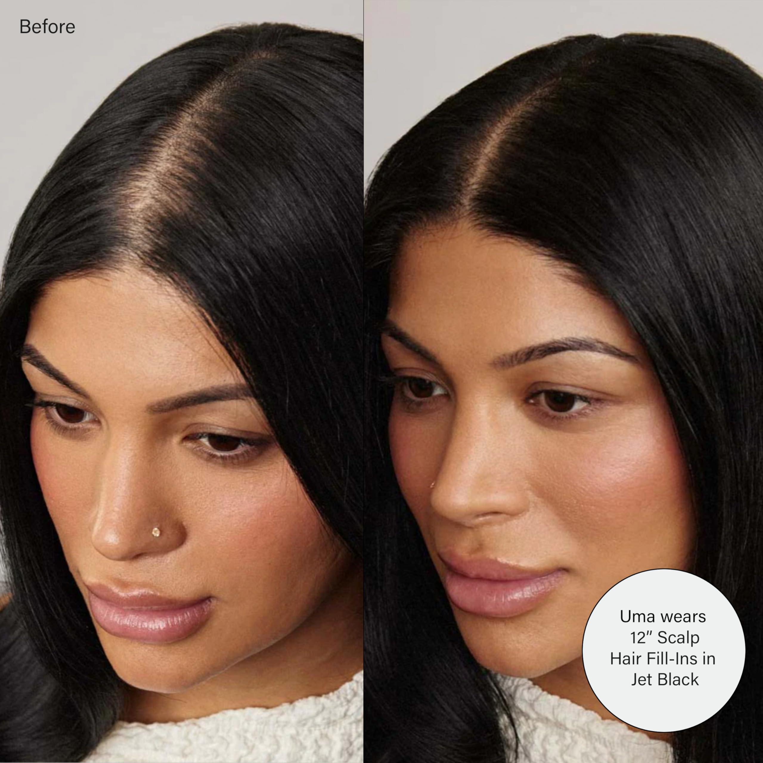 Luxy Luxy Hair 16\" Mocha Brown Scalp Hair Fill-Ins Clip-In Hair Extensions (40 grams) 100% Remy Human Hair, For Thinning Near Scalp, 4-Piece Set, Mimics Hair Growth