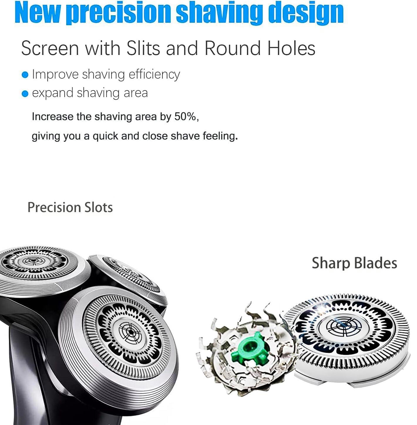 JIANCENGYU SH60 Replacement Heads Compatible with Philips Norelco Series 6000 Replacement Blades, for norelco 6000 Replacement Heads for Philips norelco 6000 Series Replacement Blades,Upgraded Blades