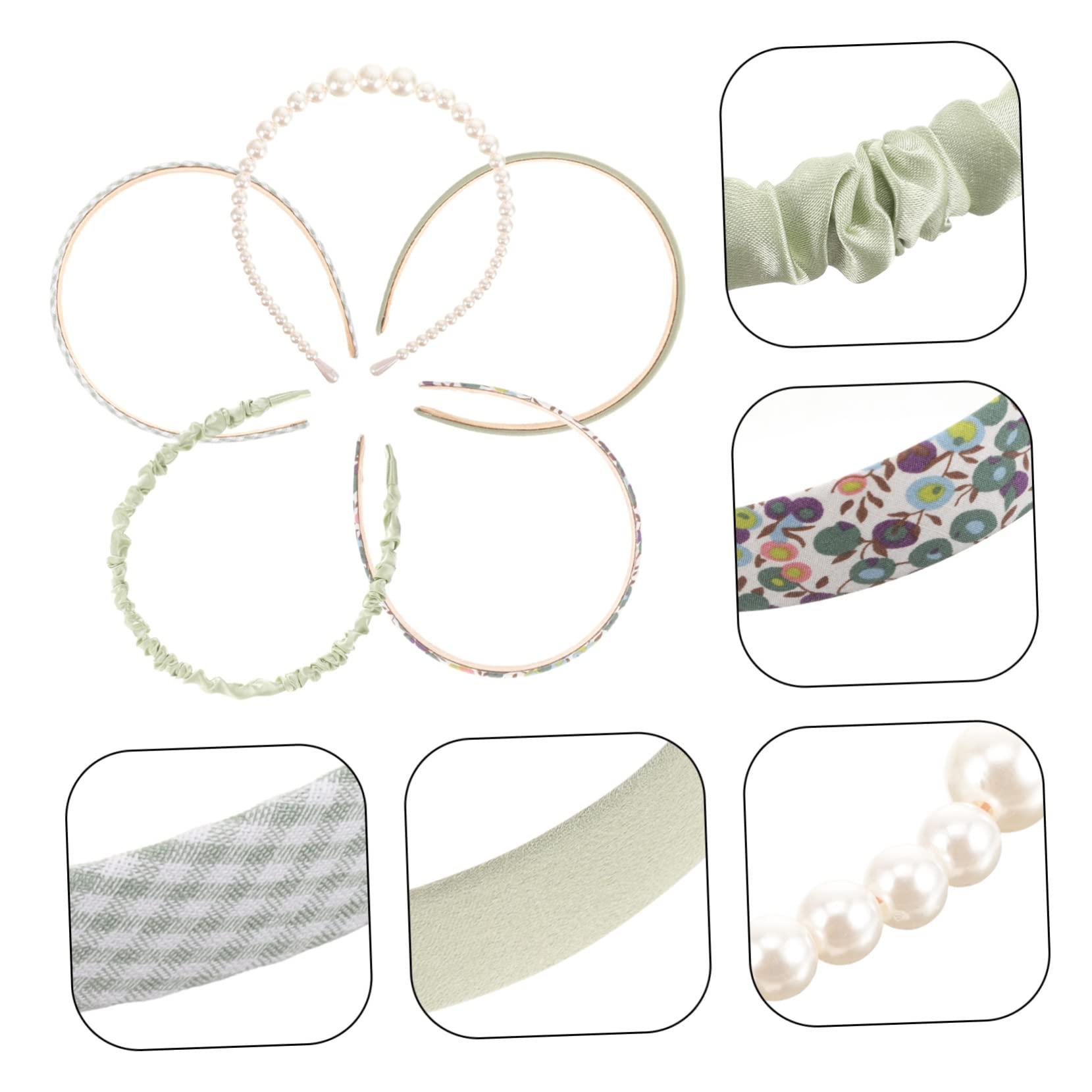 SHERCHPRY SHERCHPRY 5PCs Women\' Pearl Headband Wide Beach Headband Set Elegant Imitation Pearl Hair Accessory for Ladies